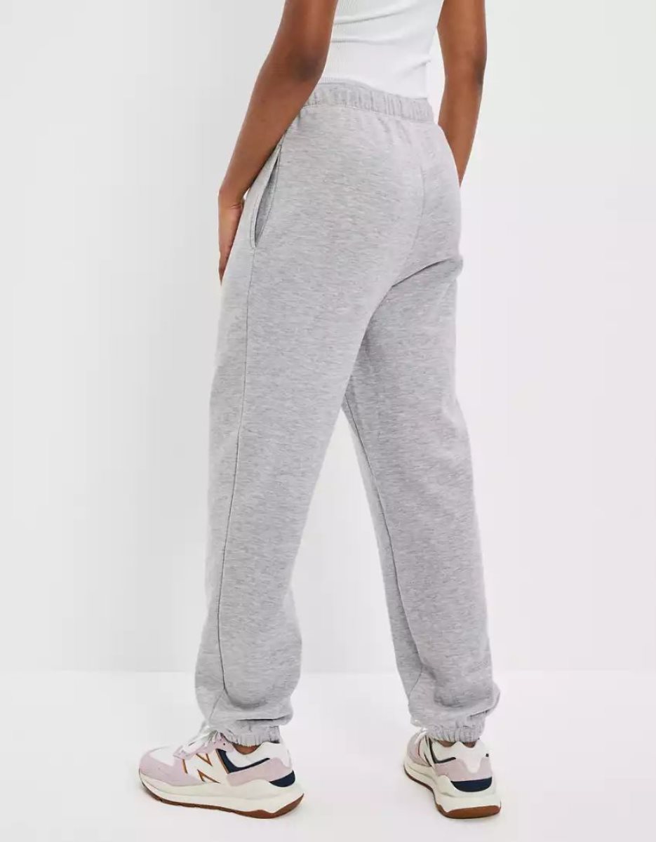 Pantalon Jogging American Eagle AE Fleece Baggy Grise Femme | MCZ-23461749